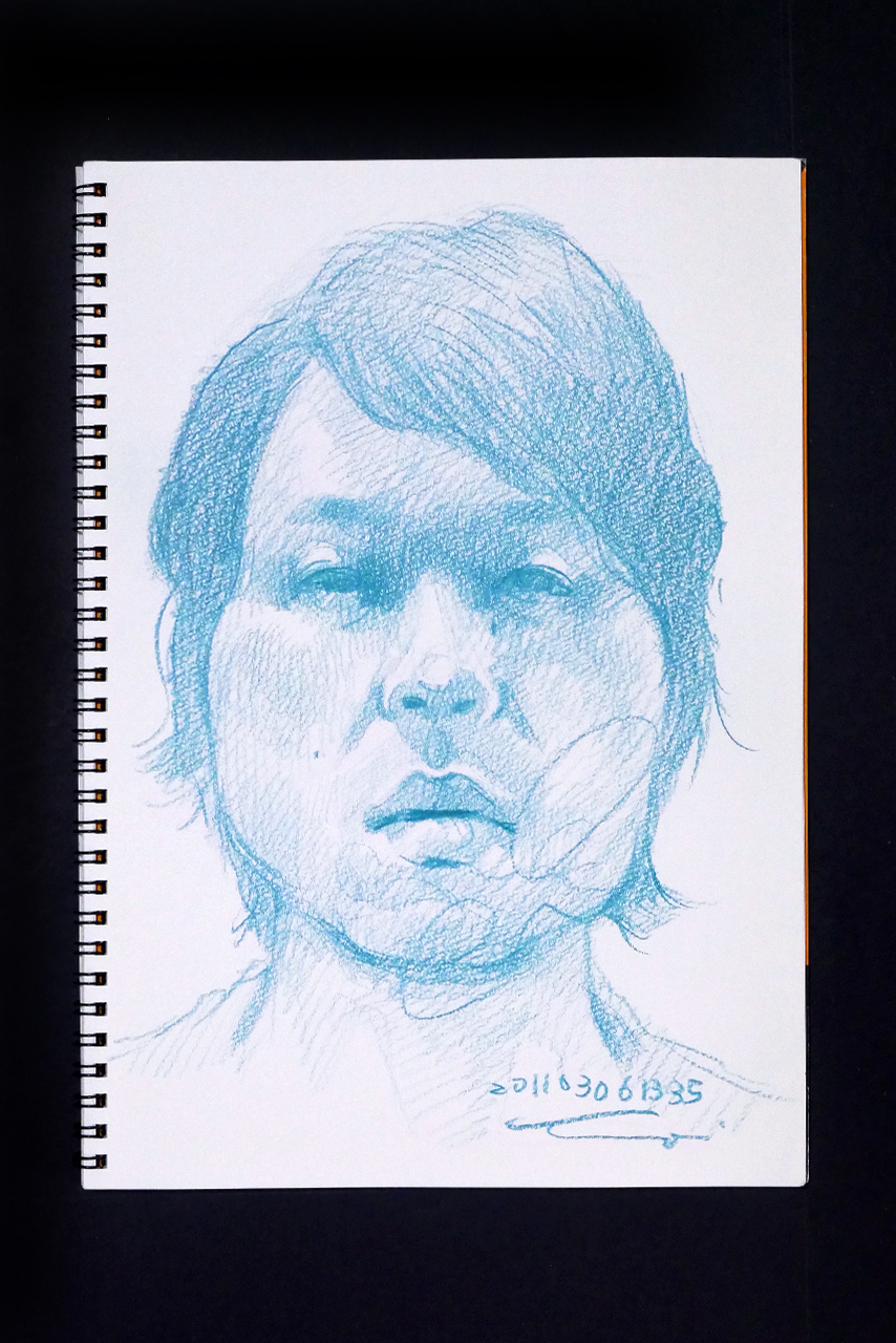 Contemporary artist SHINTAKU Tomoni's 2011/3/6 Self-portrait or pencil drawing