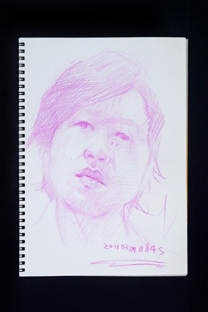 Contemporary artist SHINTAKU Tomoni's 2011/3/7 Self-portrait or pencil drawing