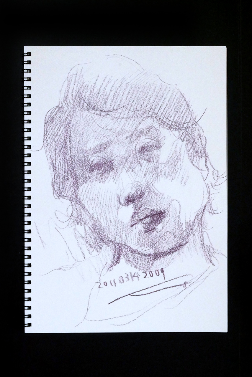 Contemporary artist SHINTAKU Tomoni's 2011/3/14 Self-portrait or pencil drawing
