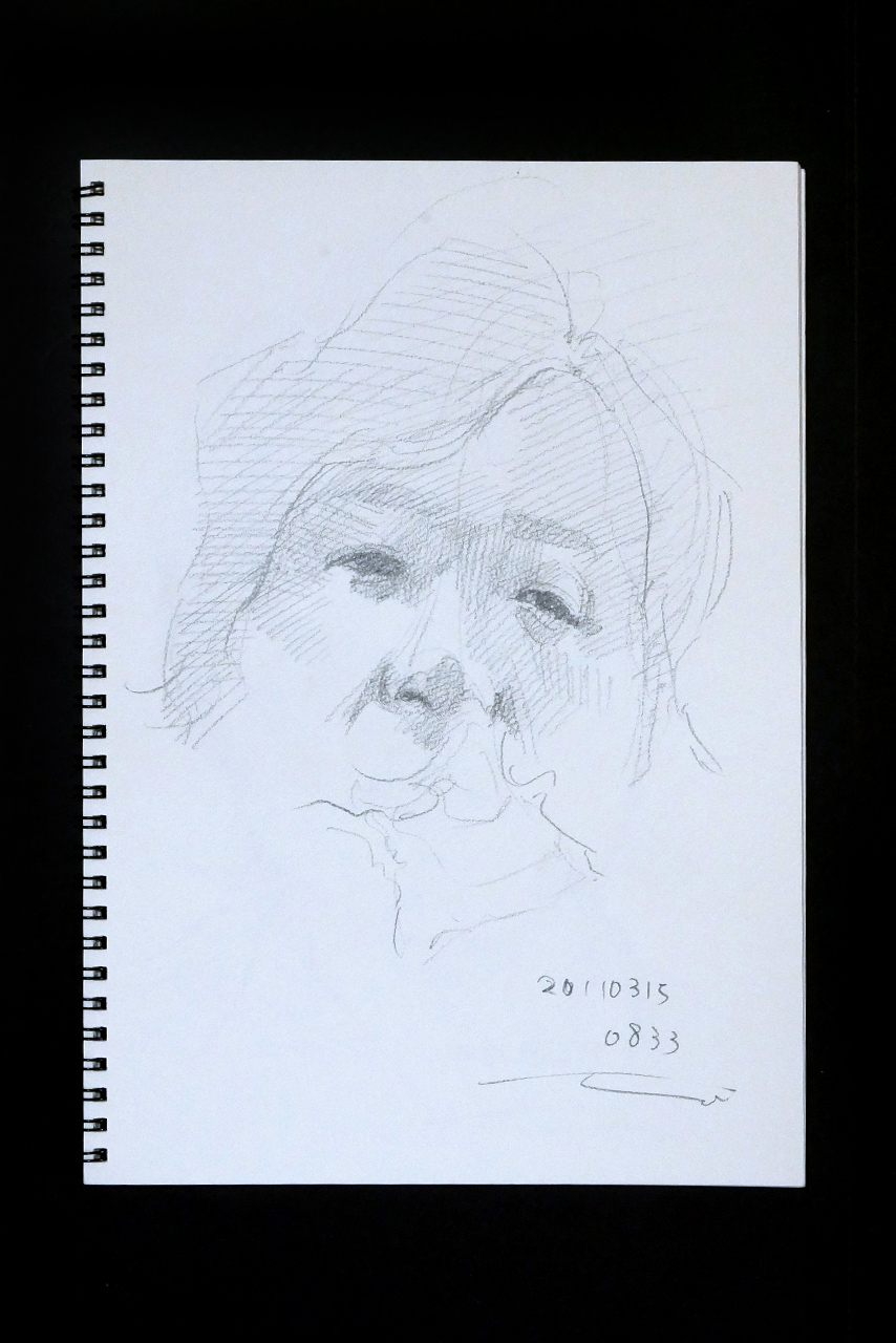 Contemporary artist SHINTAKU Tomoni's 2011/3/15 Self-portrait or pencil drawing