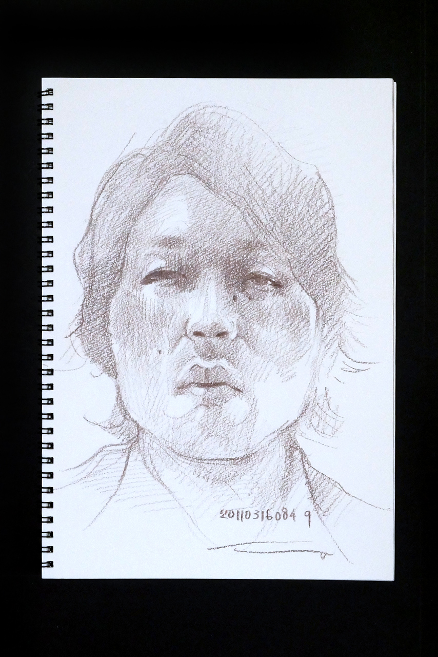 Contemporary artist SHINTAKU Tomoni's 2011/3/16 Self-portrait or pencil drawing