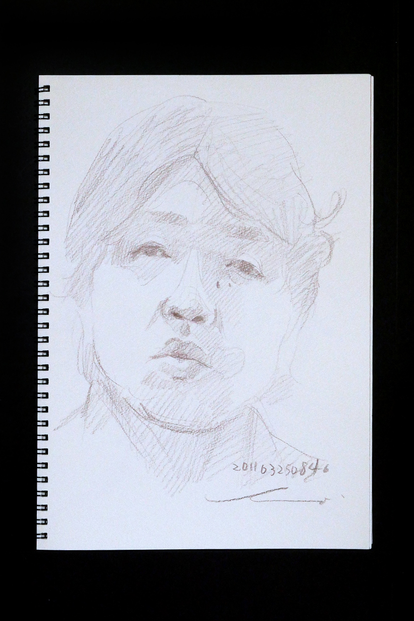 Contemporary artist SHINTAKU Tomoni's 2011/3/25 Self-portrait or pencil drawing