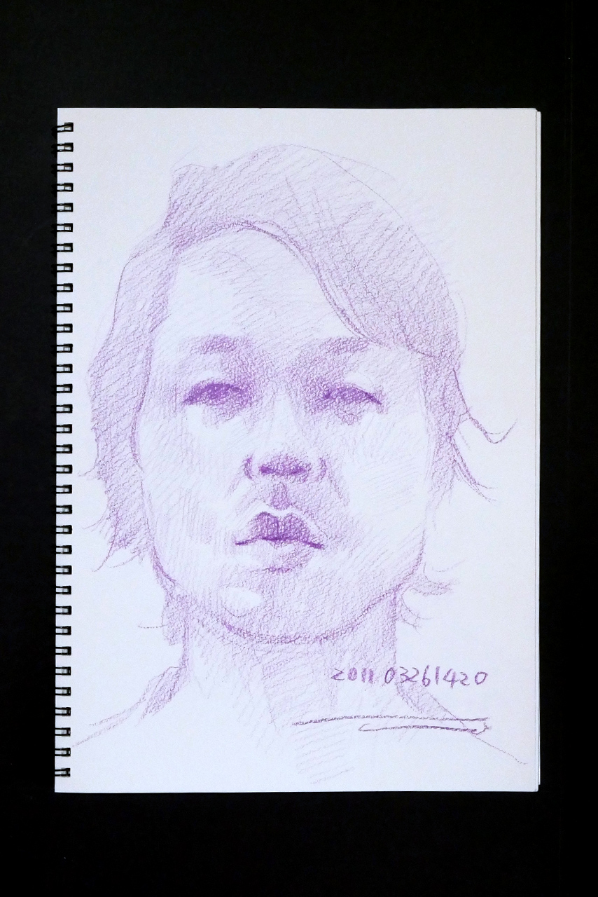 Contemporary artist SHINTAKU Tomoni's 2011/3/26 Self-portrait or pencil drawing