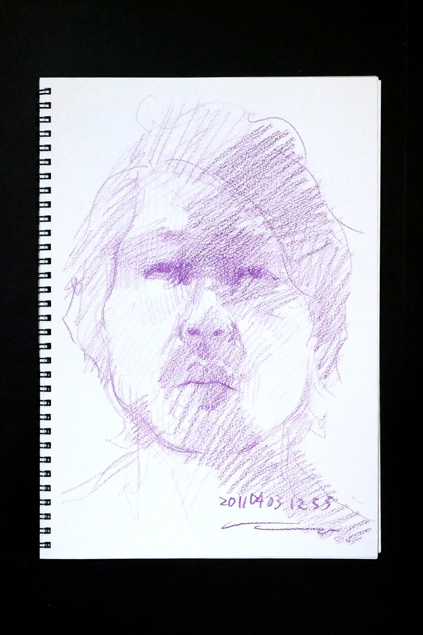 Contemporary artist SHINTAKU Tomoni's 2011/4/3 Self-portrait or pencil drawing
