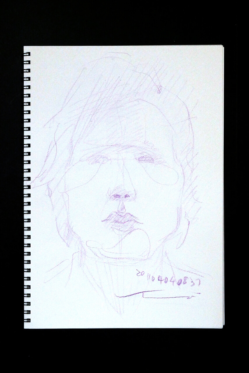 Contemporary artist SHINTAKU Tomoni's 2011/4/4 Self-portrait or pencil drawing
