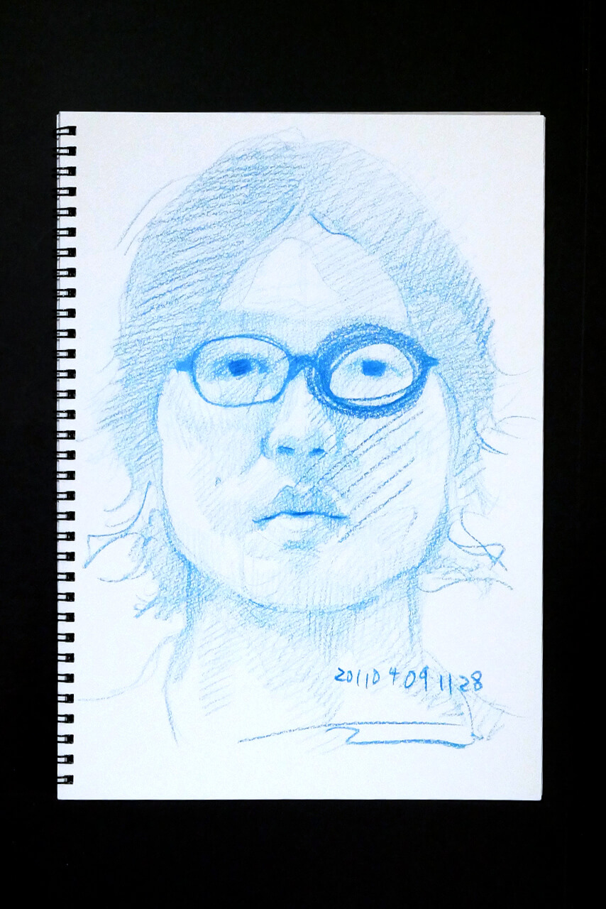 Contemporary artist SHINTAKU Tomoni's 2011/4/9 Self-portrait or pencil drawing