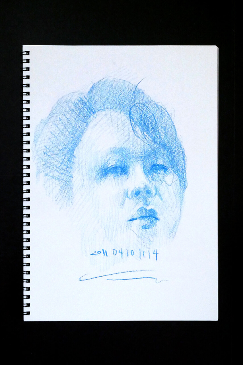 Contemporary artist SHINTAKU Tomoni's 2011/4/10 Self-portrait or pencil drawing