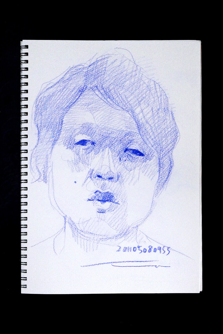 Contemporary artist SHINTAKU Tomoni's 2011/5/1 Self-portrait or pencil drawing