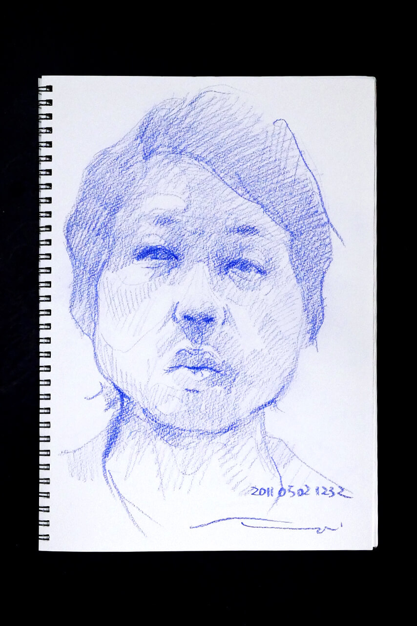 Contemporary artist SHINTAKU Tomoni's 2011/5/2 Self-portrait or pencil drawing