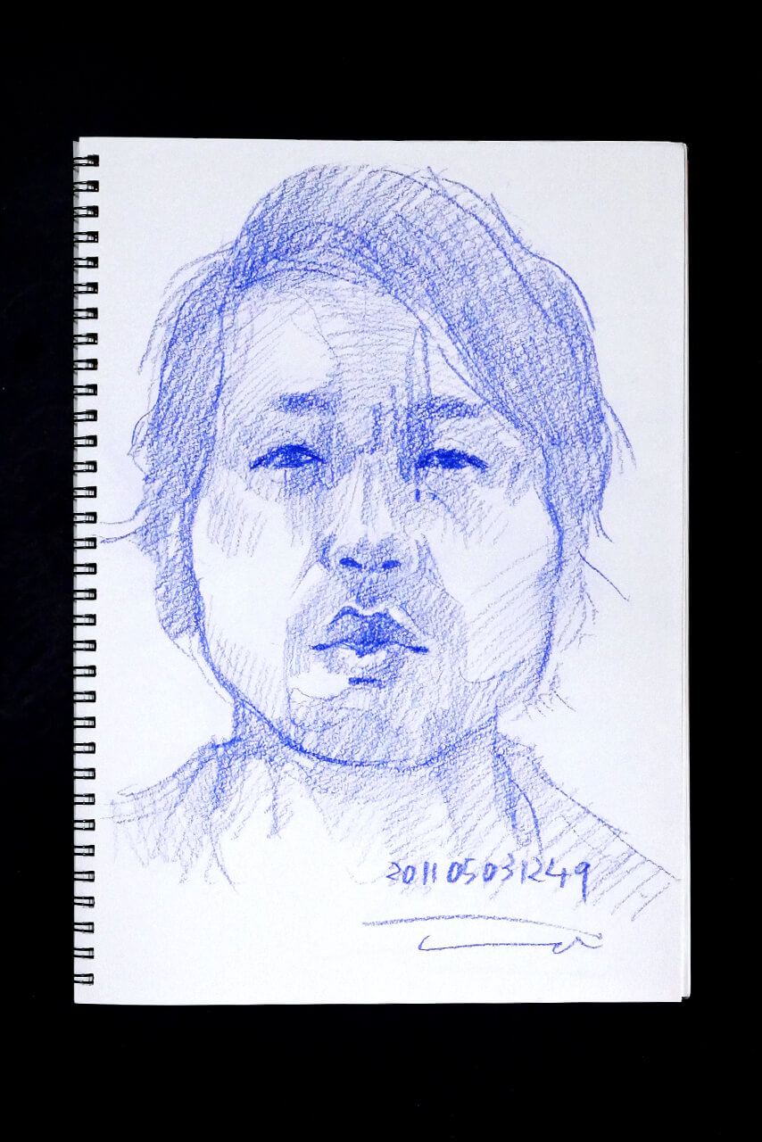 Contemporary artist SHINTAKU Tomoni's 2011/5/3 Self-portrait or pencil drawing