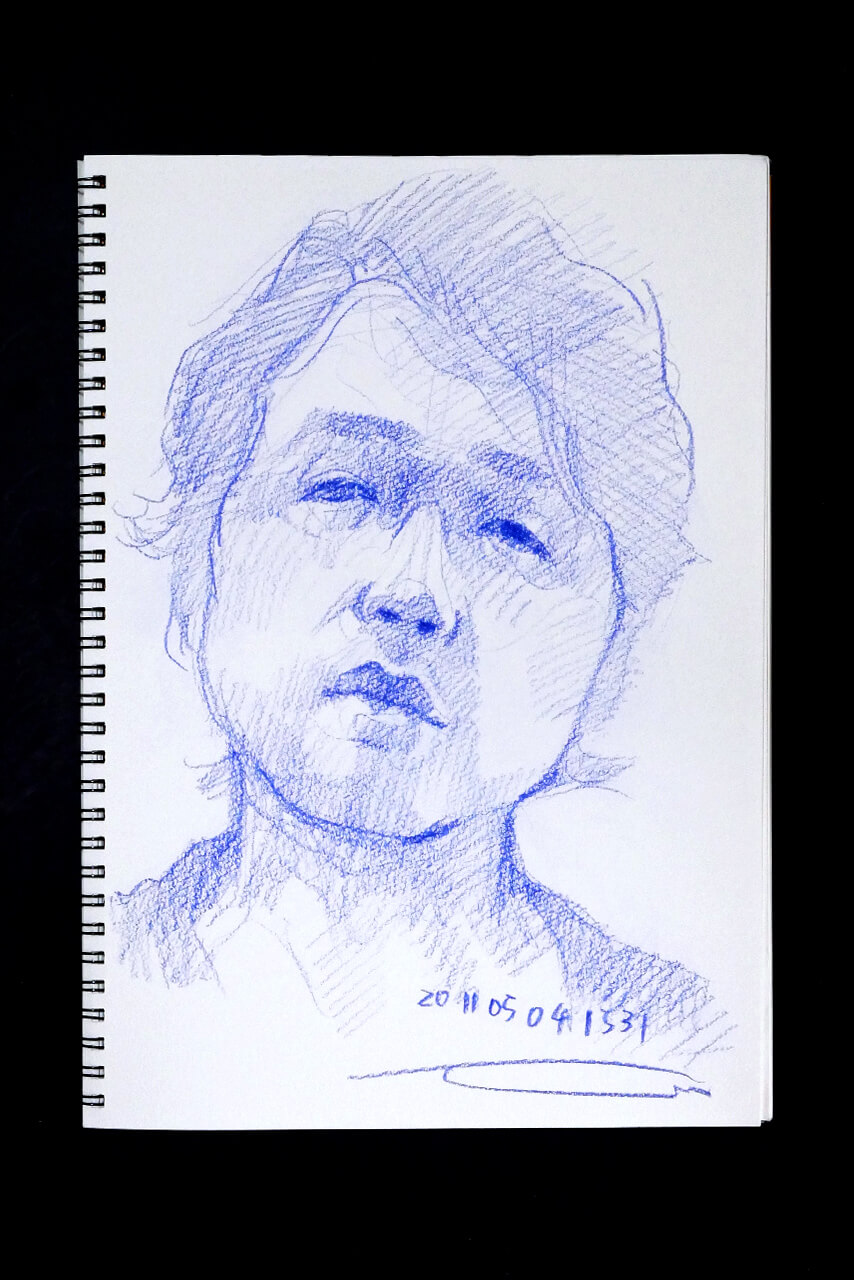 Contemporary artist SHINTAKU Tomoni's 2011/5/4 Self-portrait or pencil drawing