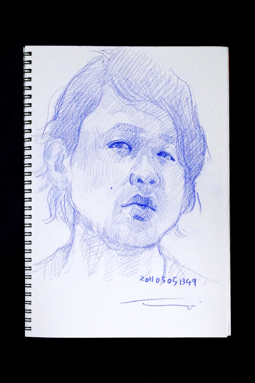 Contemporary artist SHINTAKU Tomoni's 2011/5/5 Self-portrait or pencil drawing