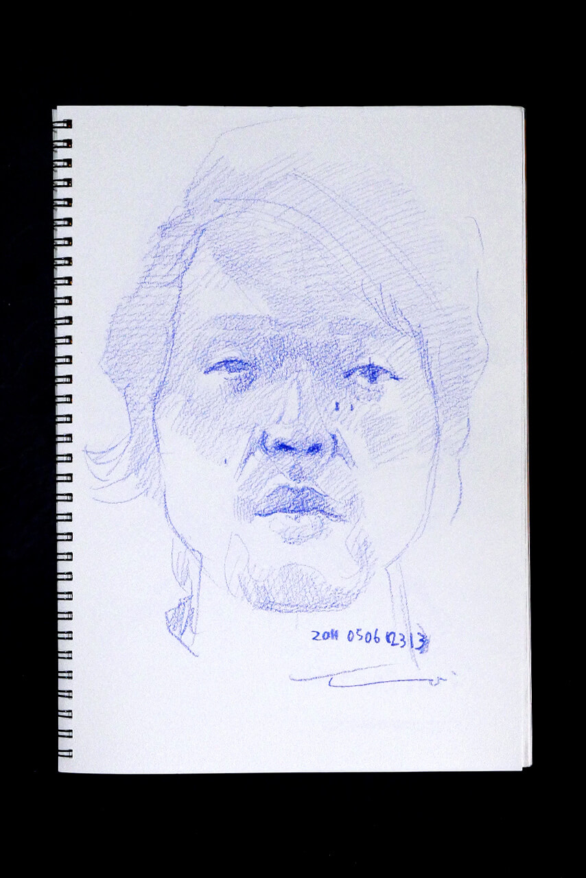 Contemporary artist SHINTAKU Tomoni's 2011/5/6 Self-portrait or pencil drawing