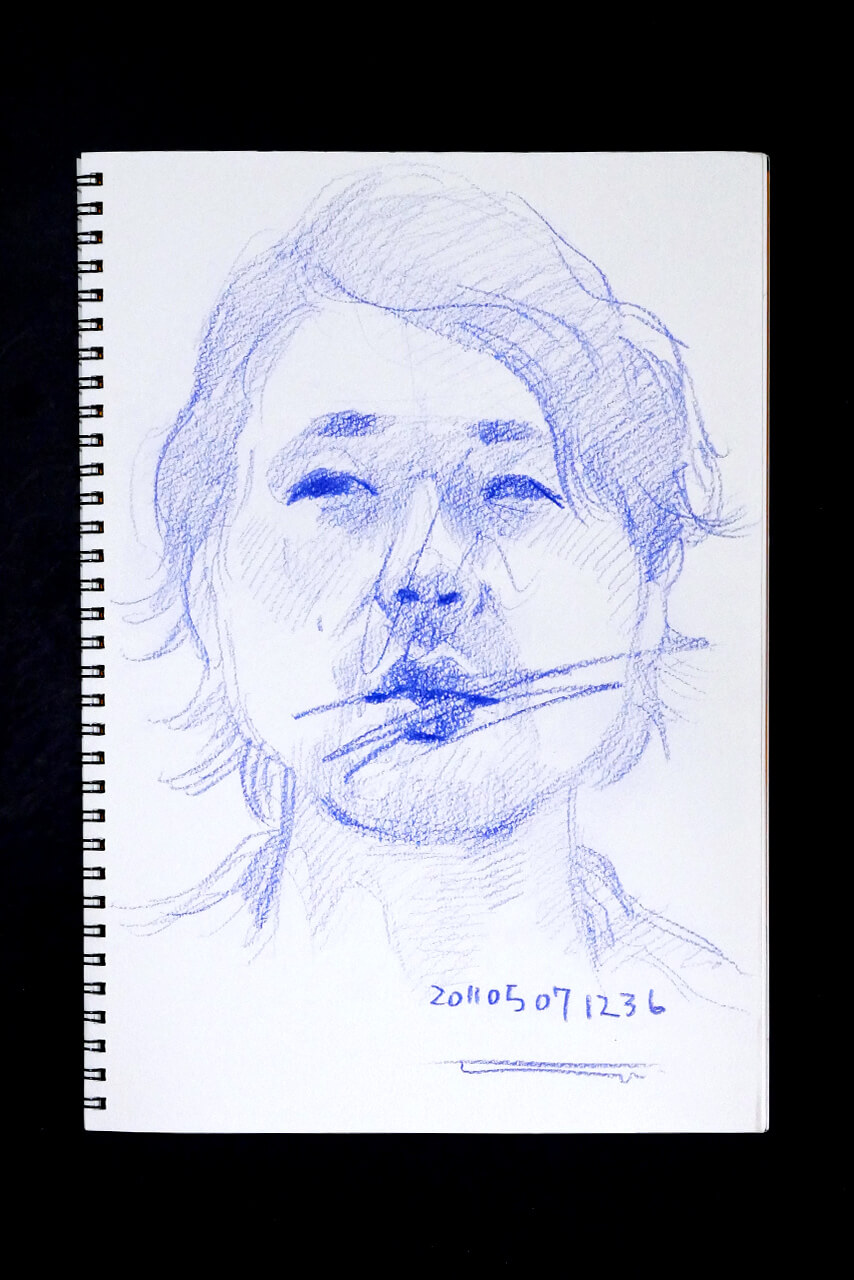 Contemporary artist SHINTAKU Tomoni's 2011/5/7 Self-portrait or pencil drawing