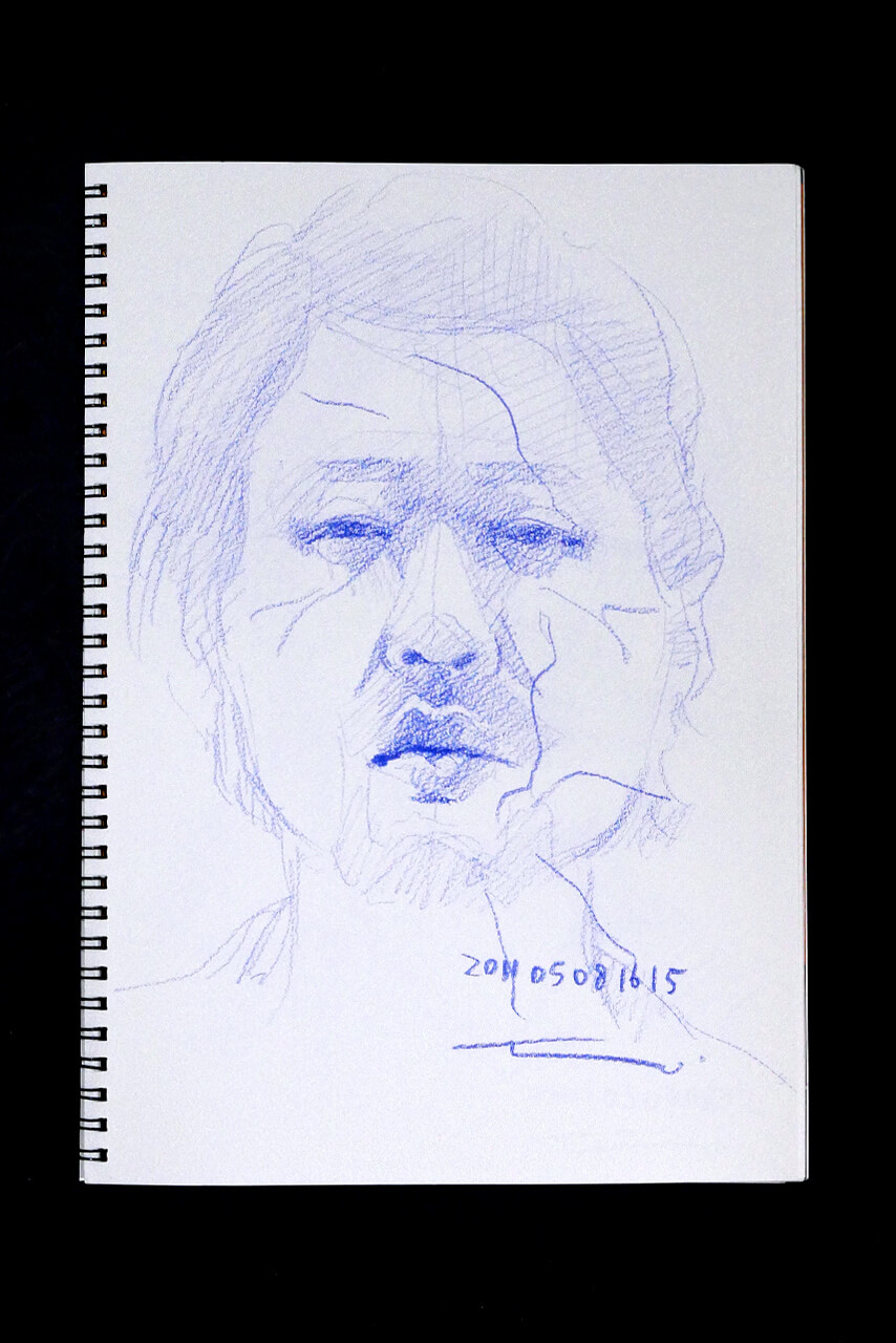 Contemporary artist SHINTAKU Tomoni's 2011/5/8 Self-portrait or pencil drawing