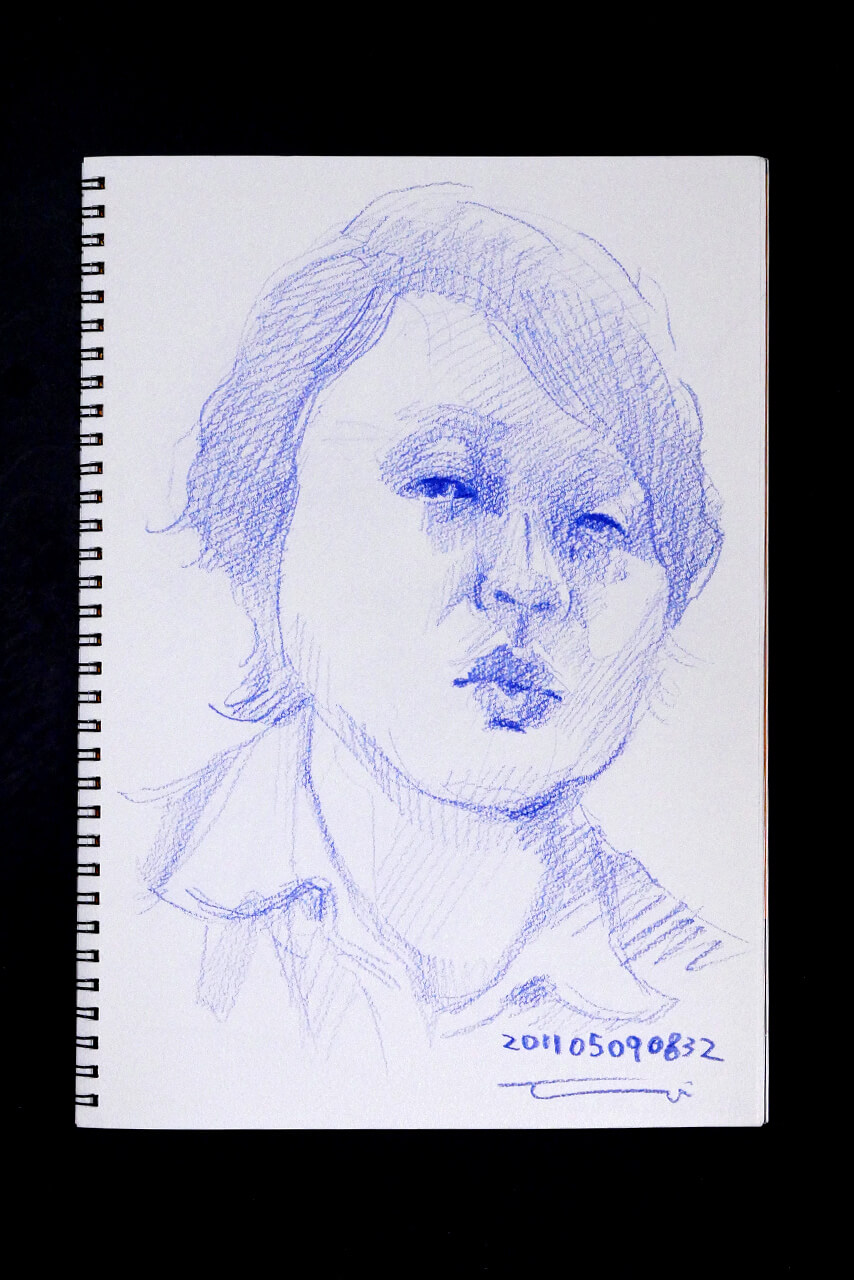 Contemporary artist SHINTAKU Tomoni's 2011/5/9 Self-portrait or pencil drawing