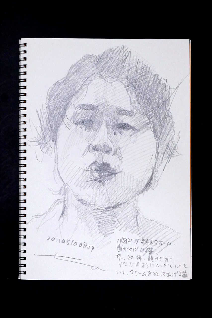 Contemporary artist SHINTAKU Tomoni's 2011/5/10 Self-portrait or pencil drawing