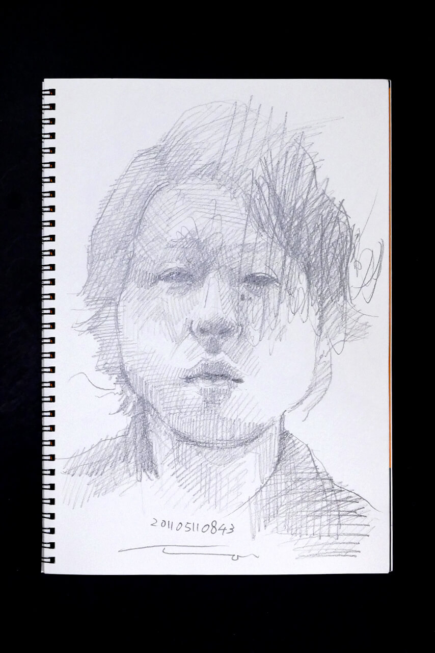 Contemporary artist SHINTAKU Tomoni's 2011/5/11 Self-portrait or pencil drawing