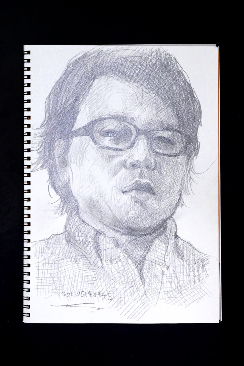 Contemporary artist SHINTAKU Tomoni's 2011/5/14 Self-portrait or pencil drawing