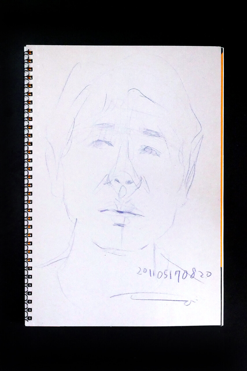 Contemporary artist SHINTAKU Tomoni's 2011/5/17 Self-portrait or pencil drawing