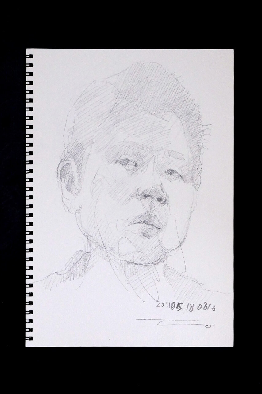 Contemporary artist SHINTAKU Tomoni's 2011/5/18 Self-portrait or pencil drawing