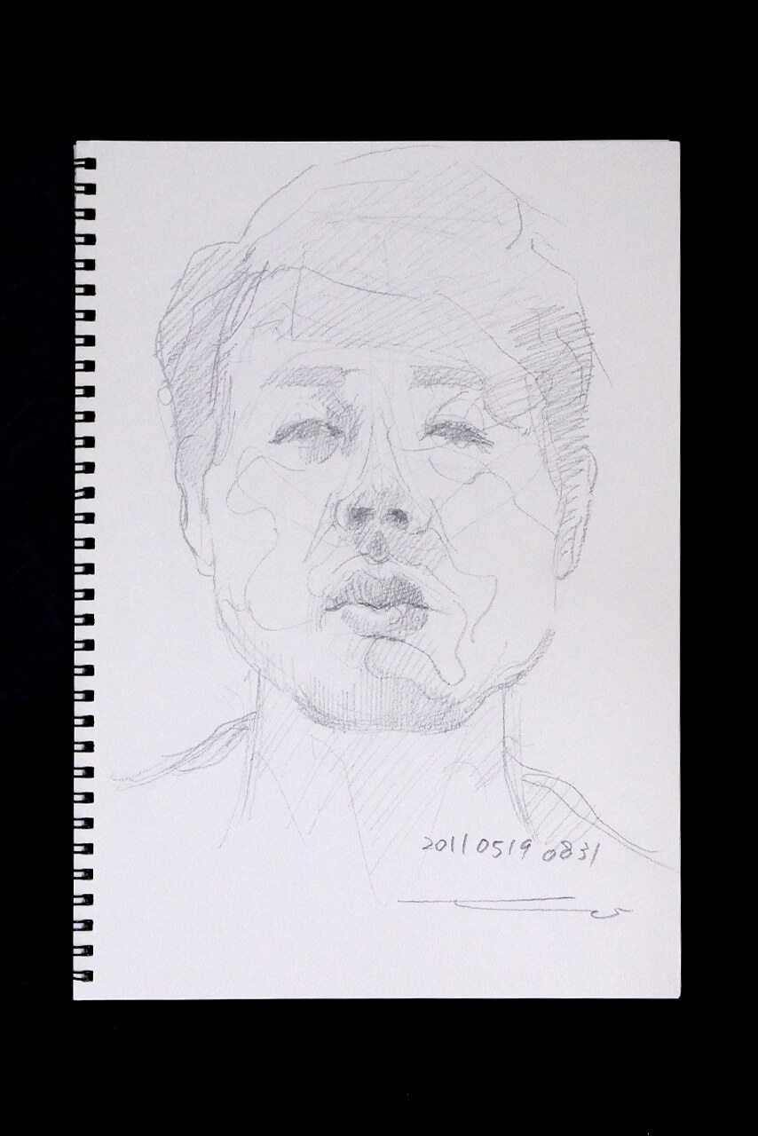 Contemporary artist SHINTAKU Tomoni's 2011/5/19 Self-portrait or pencil drawing