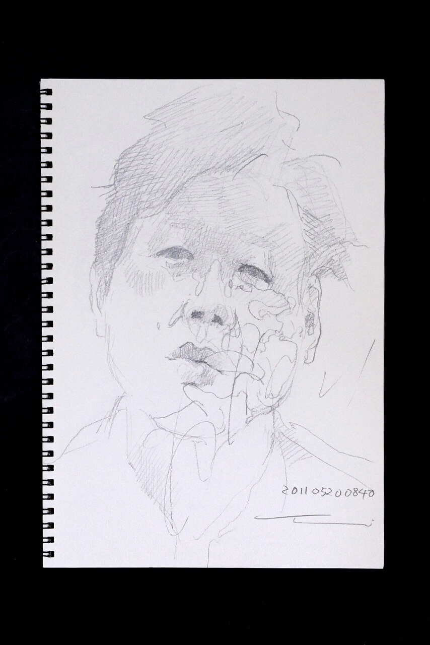 Contemporary artist SHINTAKU Tomoni's 2011/5/20 Self-portrait or pencil drawing