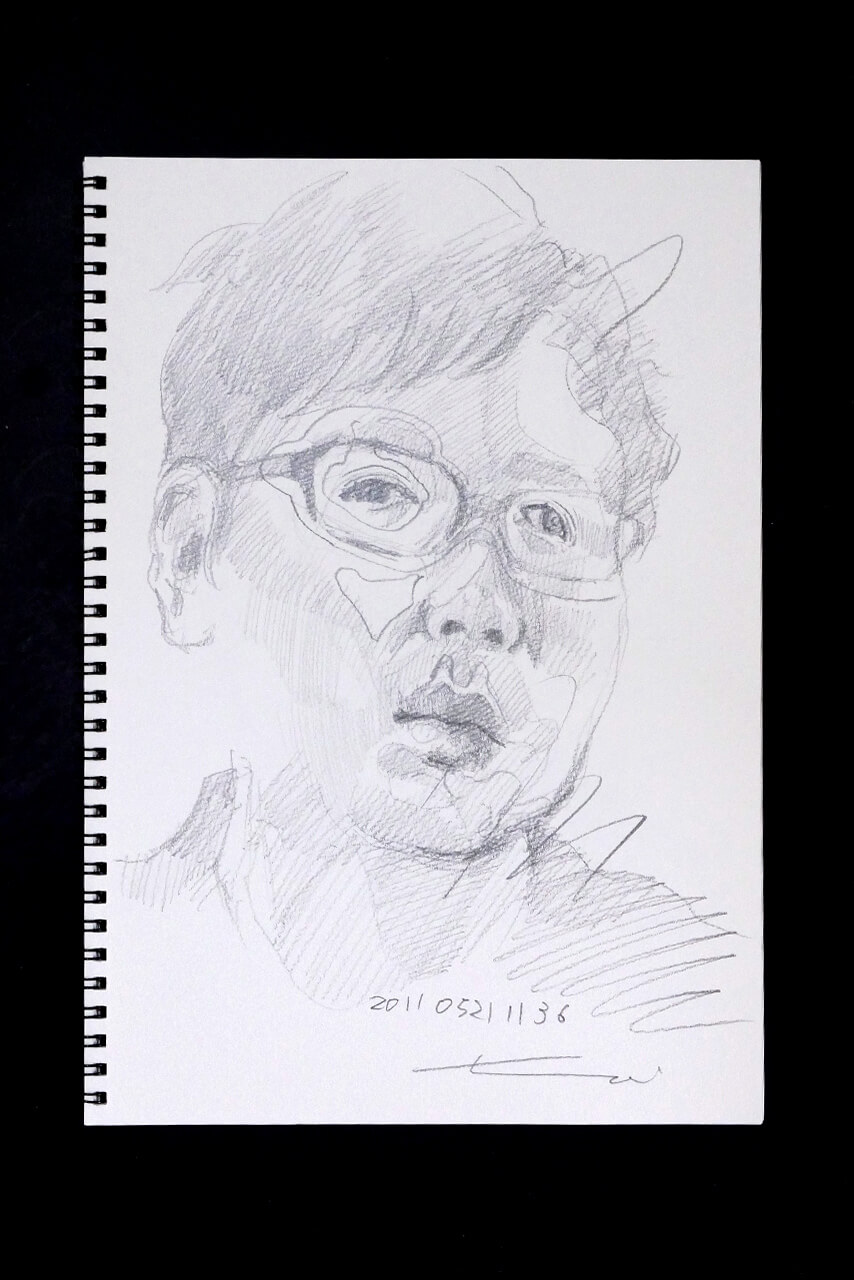 Contemporary artist SHINTAKU Tomoni's 2011/5/21 Self-portrait or pencil drawing