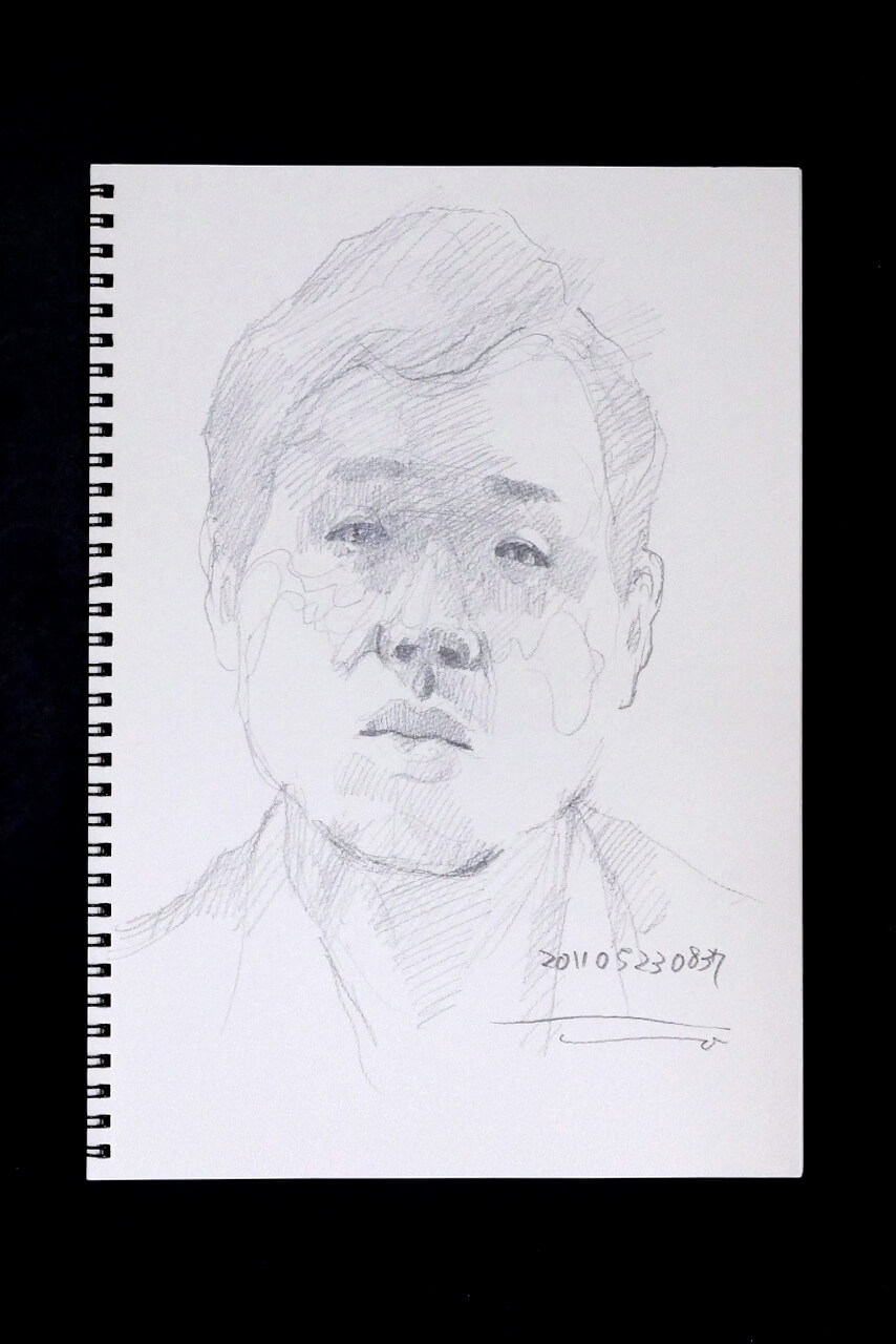 Contemporary artist SHINTAKU Tomoni's 2011/5/23 Self-portrait or pencil drawing