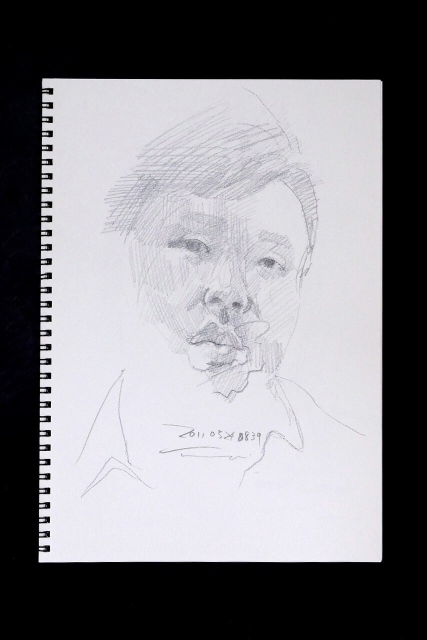 Contemporary artist SHINTAKU Tomoni's 2011/5/24 Self-portrait or pencil drawing