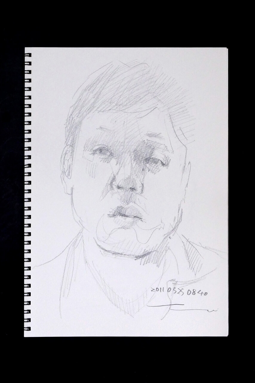 Contemporary artist SHINTAKU Tomoni's 2011/5/25 Self-portrait or pencil drawing