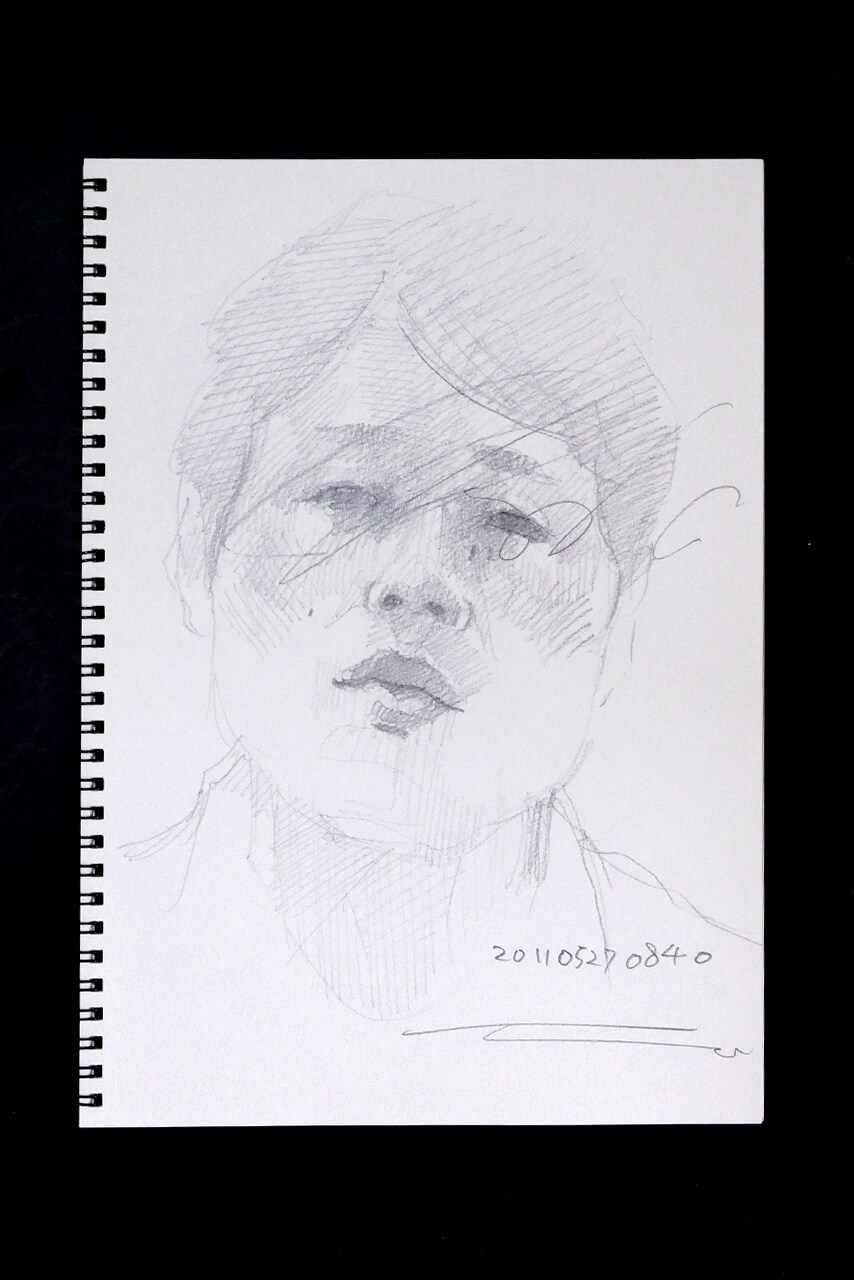 Contemporary artist SHINTAKU Tomoni's 2011/5/27 Self-portrait or pencil drawing