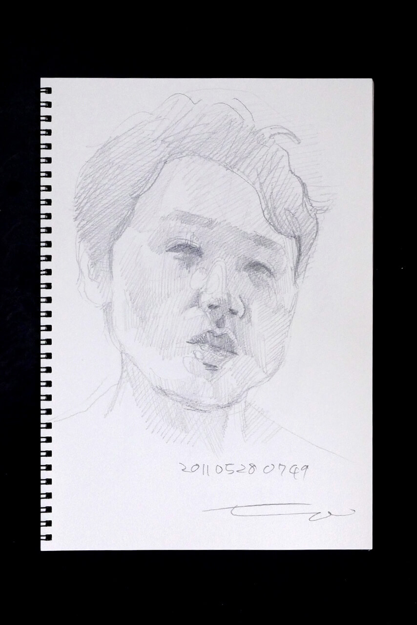 Contemporary artist SHINTAKU Tomoni's 2011/5/28 Self-portrait or pencil drawing