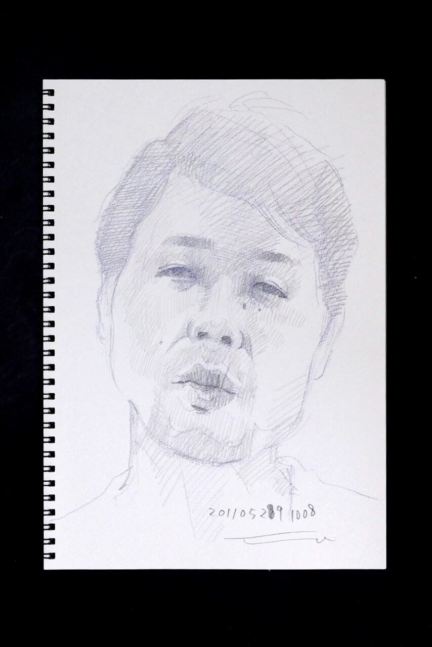 Contemporary artist SHINTAKU Tomoni's 2011/5/29 Self-portrait or pencil drawing