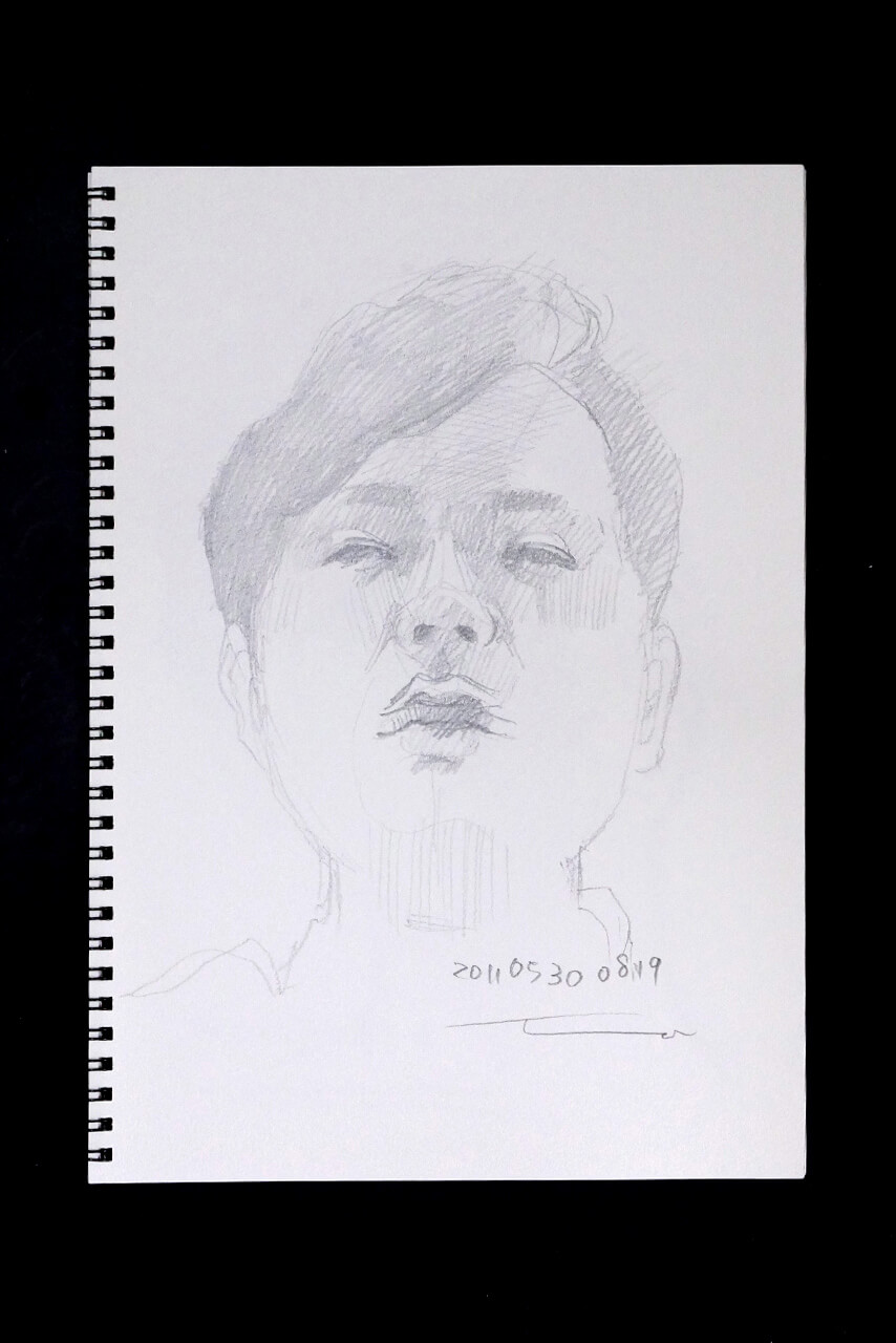 Contemporary artist SHINTAKU Tomoni's 2011/5/30 Self-portrait or pencil drawing