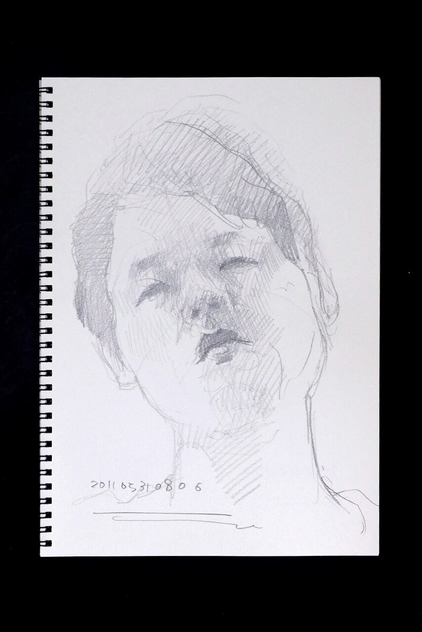 Contemporary artist SHINTAKU Tomoni's 2011/5/31 Self-portrait or pencil drawing