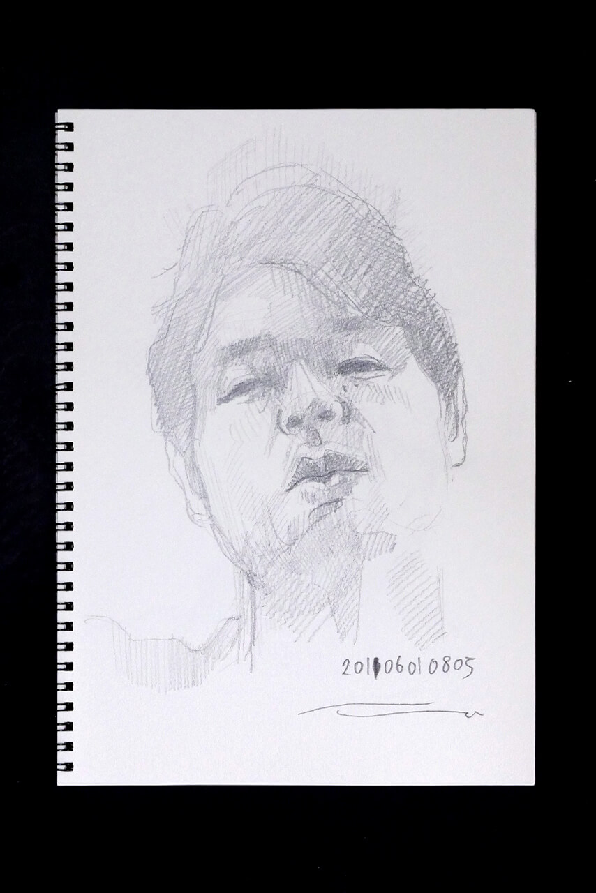 Contemporary artist SHINTAKU Tomoni's 2011/6/1 Self-portrait or pencil drawing