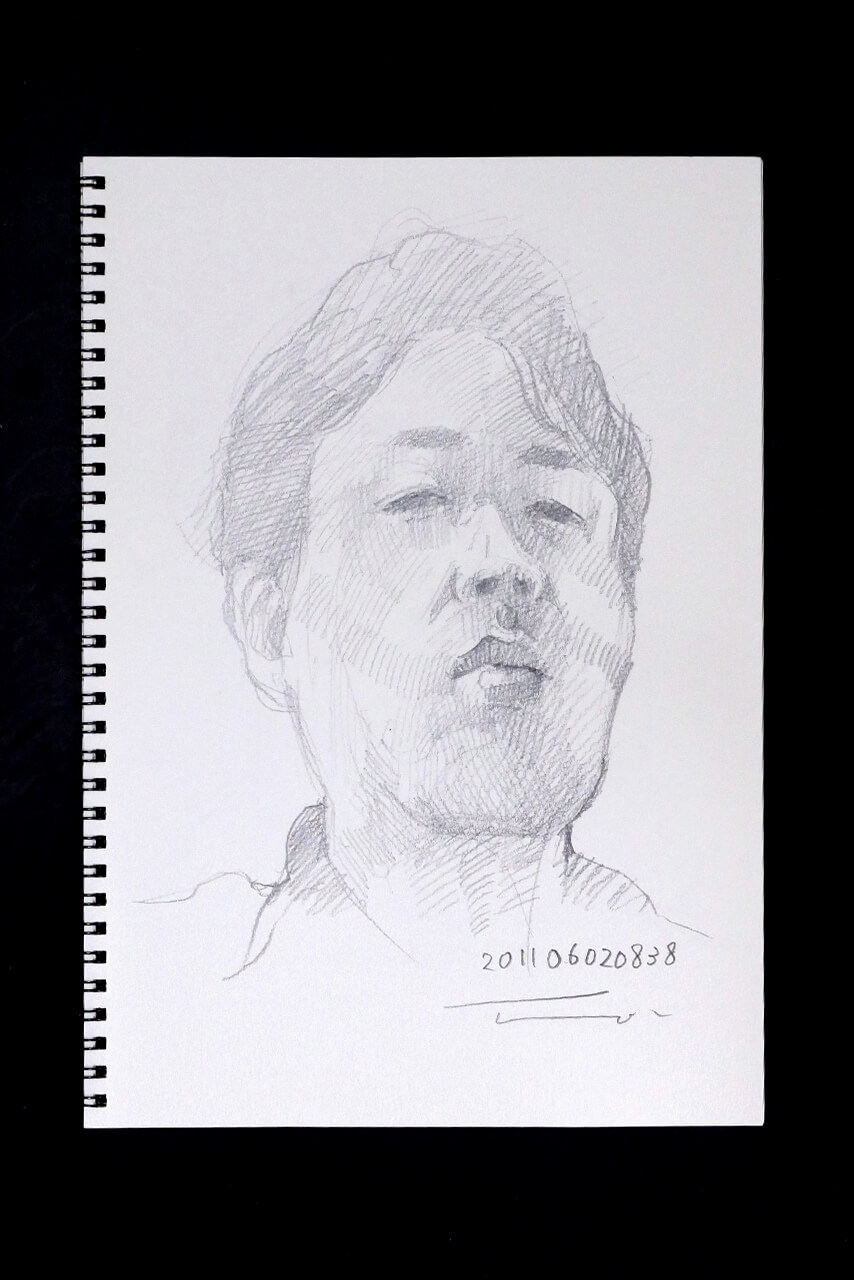 Contemporary artist SHINTAKU Tomoni's 2011/6/2 Self-portrait or pencil drawing