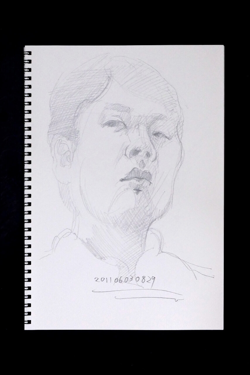 Contemporary artist SHINTAKU Tomoni's 2011/6/3 Self-portrait or pencil drawing