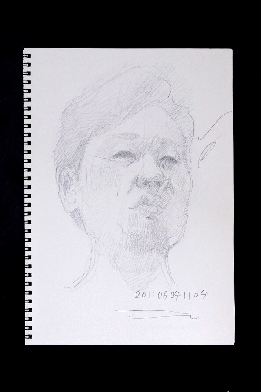 Contemporary artist SHINTAKU Tomoni's 2011/6/4 Self-portrait or pencil drawing