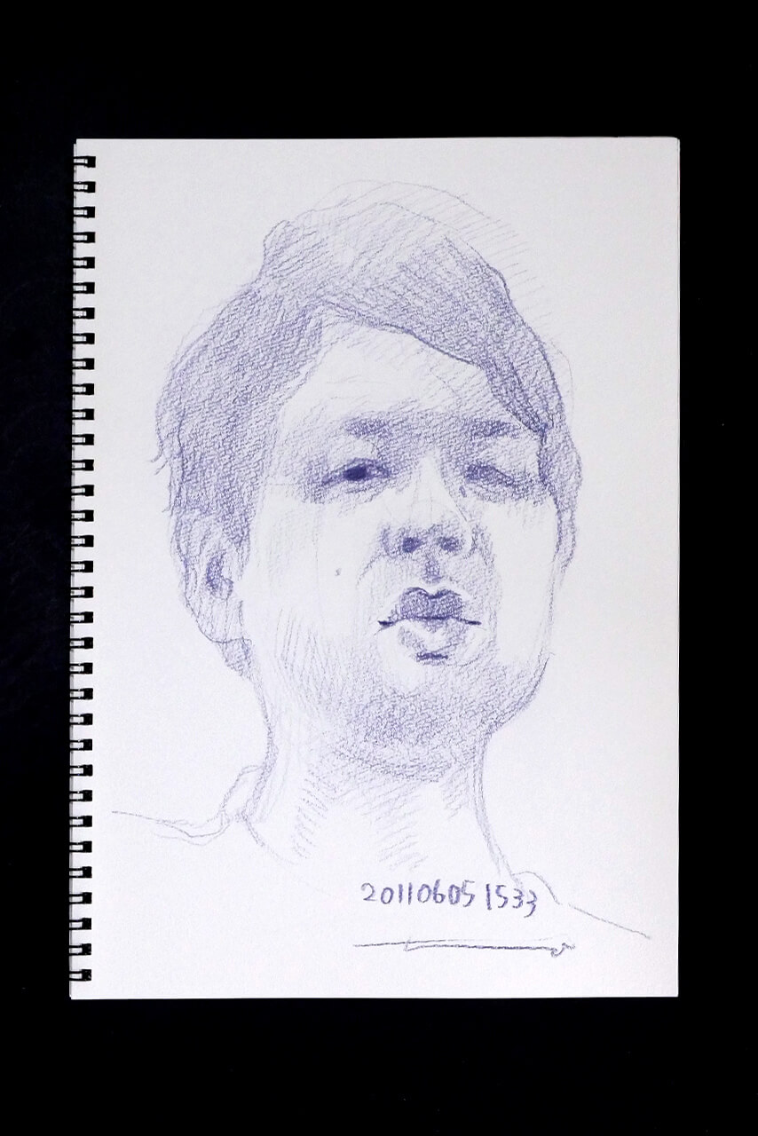 Contemporary artist SHINTAKU Tomoni's 2011/6/5 Self-portrait or pencil drawing