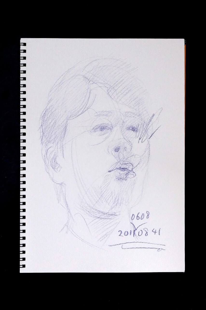 Contemporary artist SHINTAKU Tomoni's 2011/6/8 Self-portrait or pencil drawing