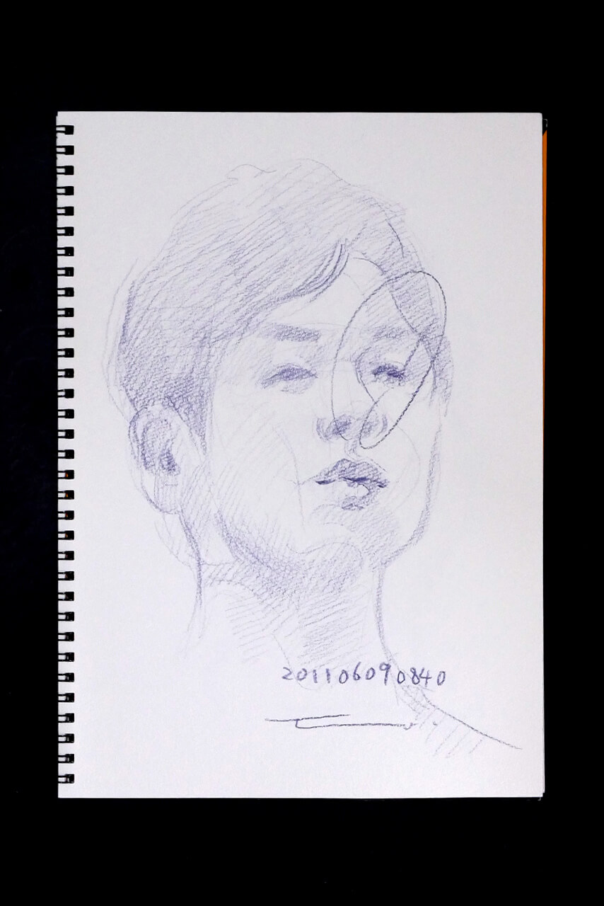 Contemporary artist SHINTAKU Tomoni's 2011/6/9 Self-portrait or pencil drawing