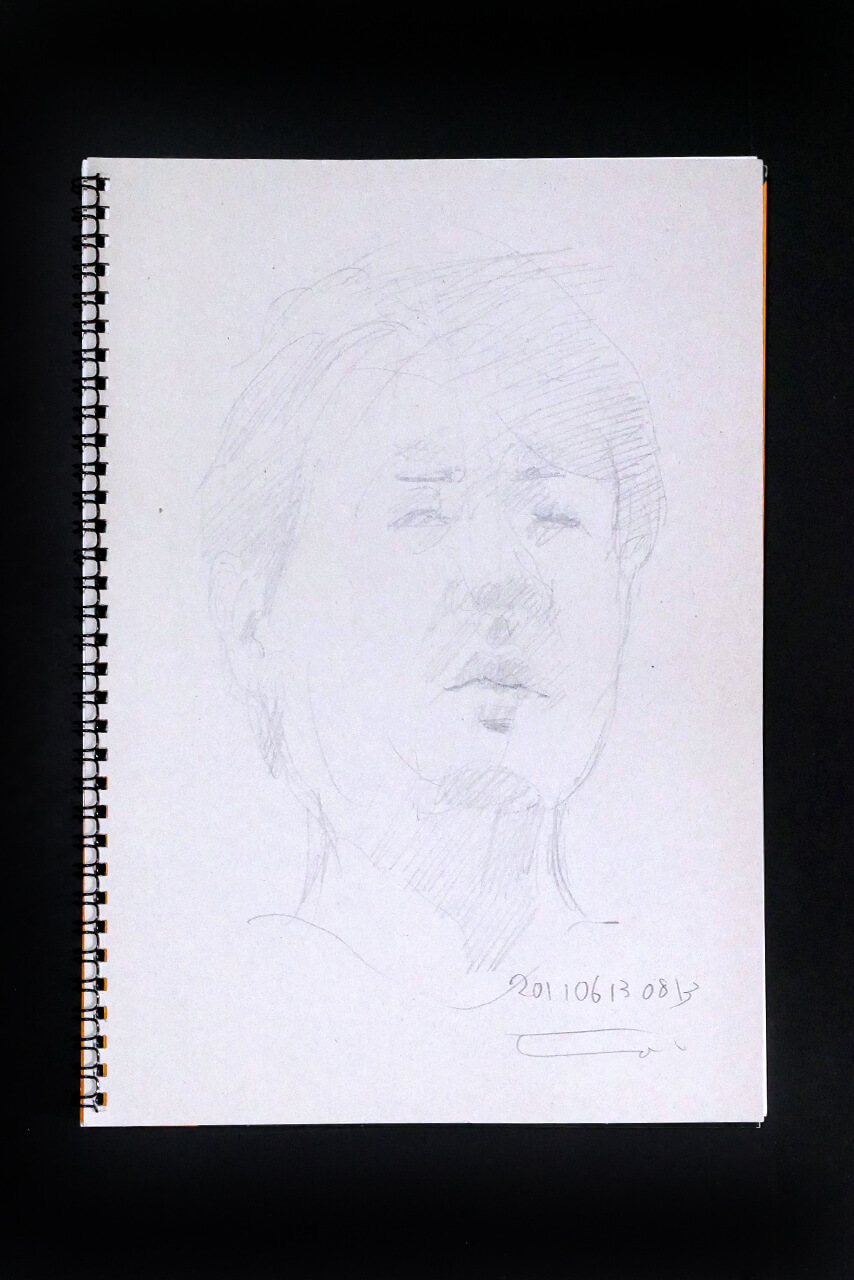 Contemporary artist SHINTAKU Tomoni's 2011/6/13 Self-portrait or pencil drawing