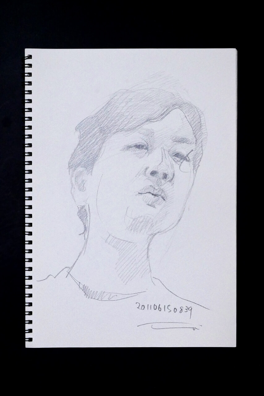 Contemporary artist SHINTAKU Tomoni's 2011/6/15 Self-portrait or pencil drawing