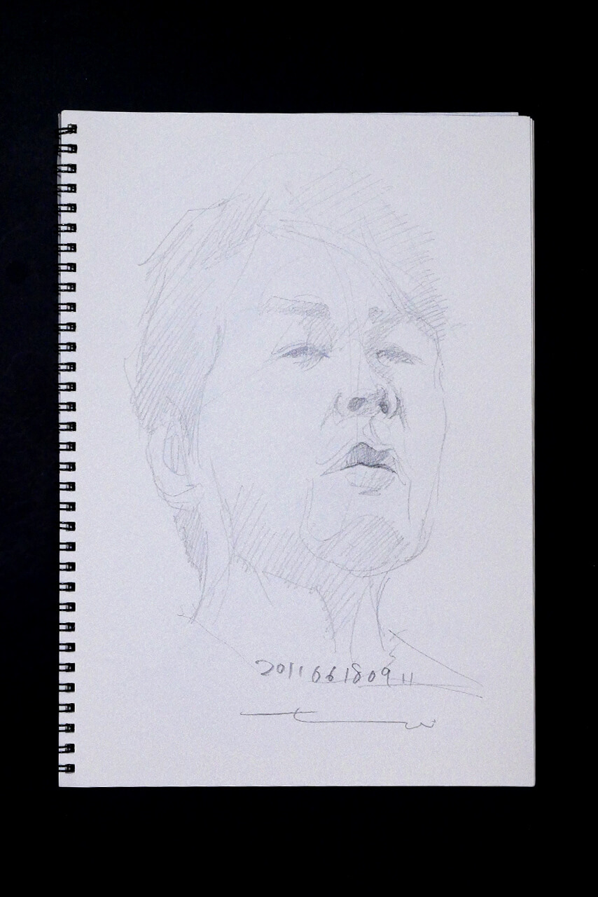Contemporary artist SHINTAKU Tomoni's 2011/6/18 Self-portrait or pencil drawing