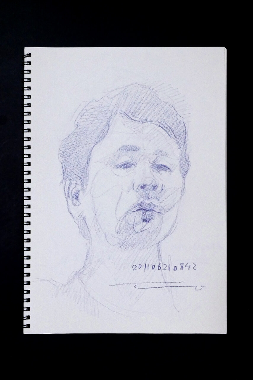 Contemporary artist SHINTAKU Tomoni's 2011/6/21 Self-portrait or pencil drawing