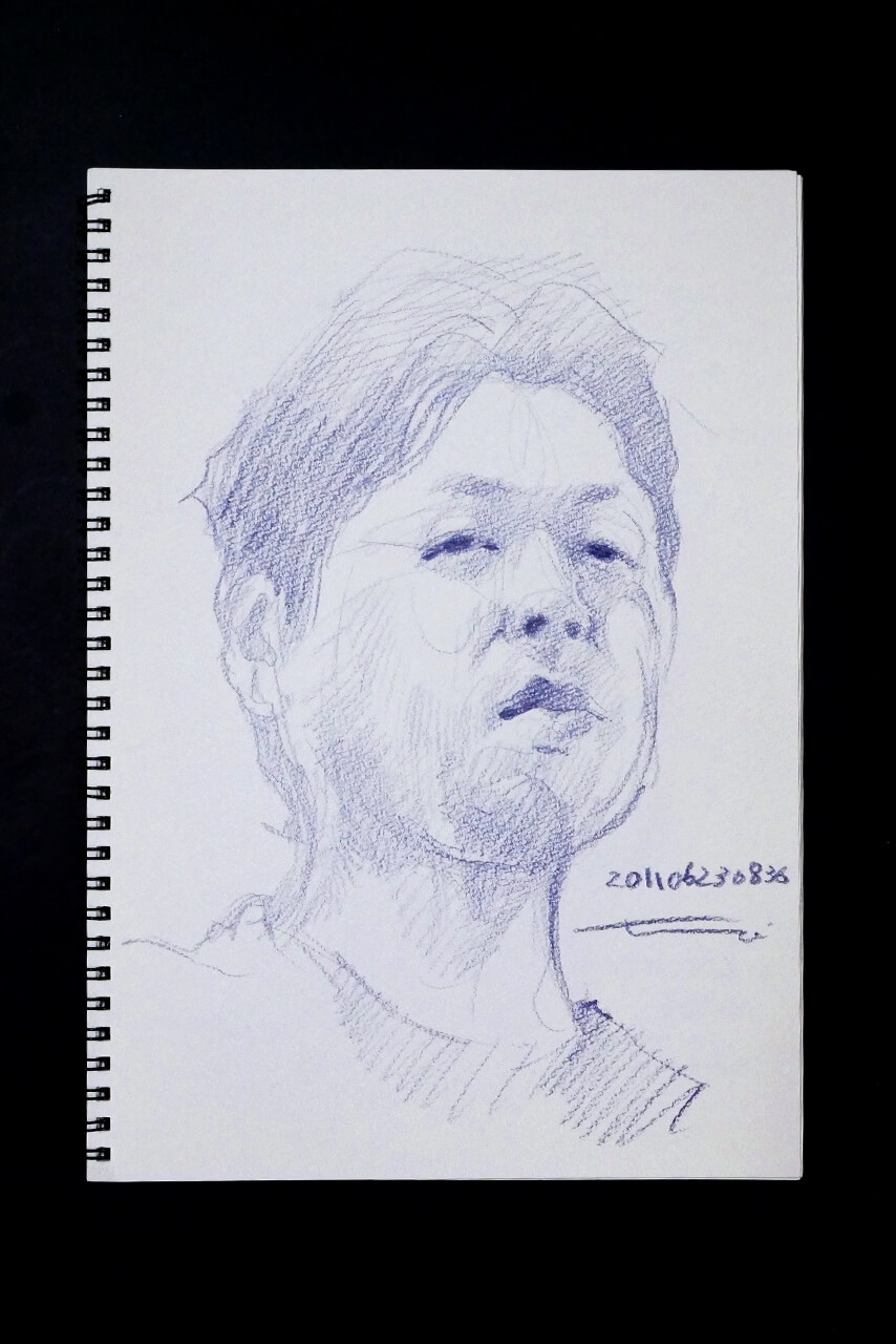 Contemporary artist SHINTAKU Tomoni's 2011/6/23 Self-portrait or pencil drawing