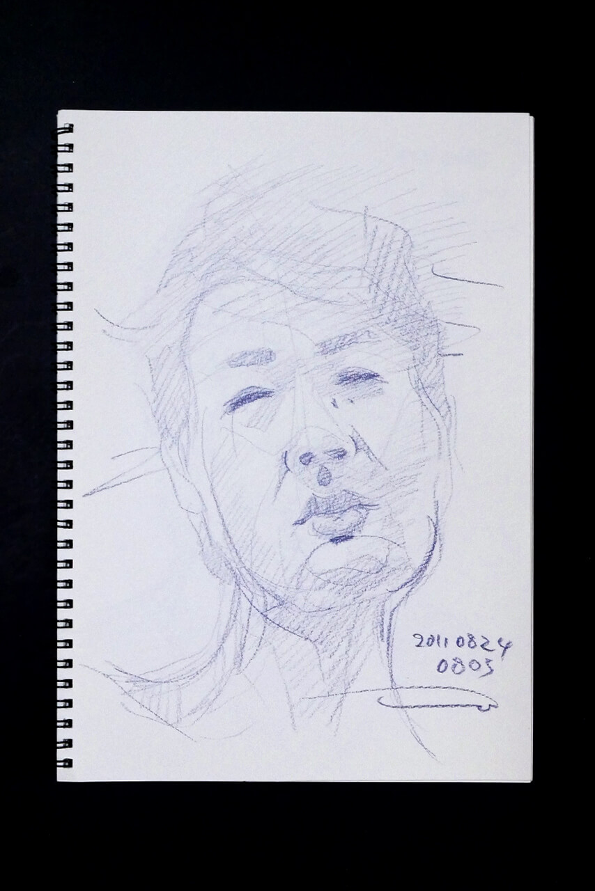 Contemporary artist SHINTAKU Tomoni's 2011/6/24 Self-portrait or pencil drawing