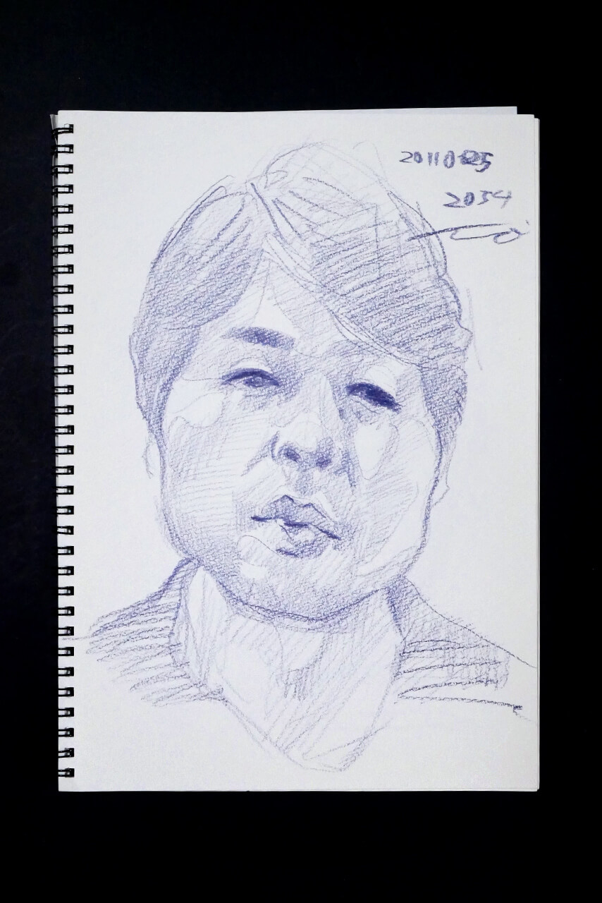 Contemporary artist SHINTAKU Tomoni's 2011/6/25 Self-portrait or pencil drawing